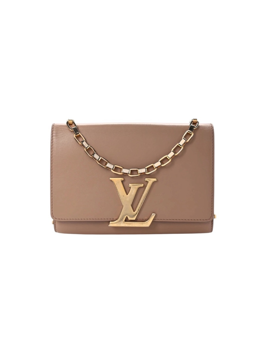 Louis Vuitton Calfskin Chain Louise MM Nude